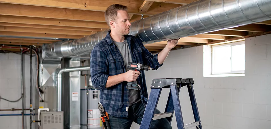 Exposed Spiral Ductwork in Arlington